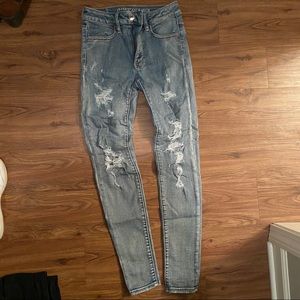 High waisted skinny jeans